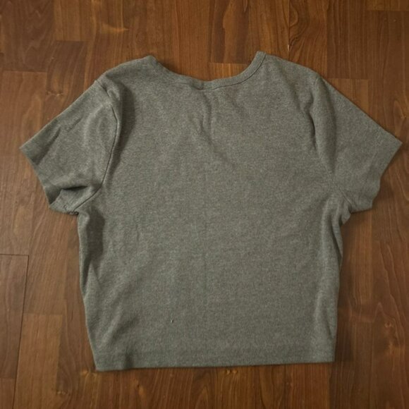 Wild Fable Gray Green Crop Fitted T-Shirt - Picture 2 of 2